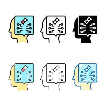 Forms think startup idea color icon vector Stock Illustration