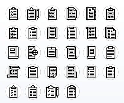 Forms Vector Icon Repository containing 28 Bold Line 128x128 Pixel Aligned .. Stock Illustration