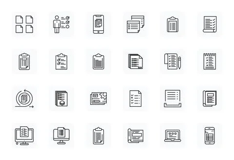 Forms Vector Icon Repository containing 24 Regular Bold Outline 64x64 Grid .. Stock Illustration