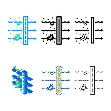 Forms virus filtration color icon vector Stock Illustration