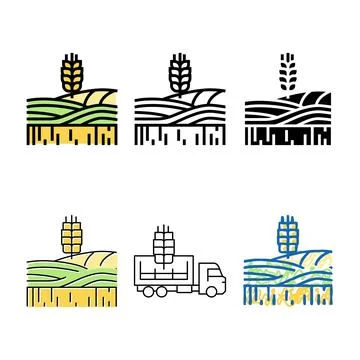 Forms wheat growth field color icon vector イラスト素材
