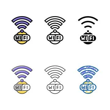 Forms wireless wifi connection color icon vector Stock Illustration