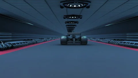 Formula 1 car race 3D animation. Futuristic theme Stock Footage 257497784