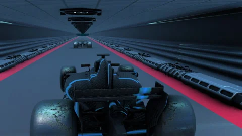 Formula 1 car race 3D animation. Futuristic theme Stock Footage 257617519