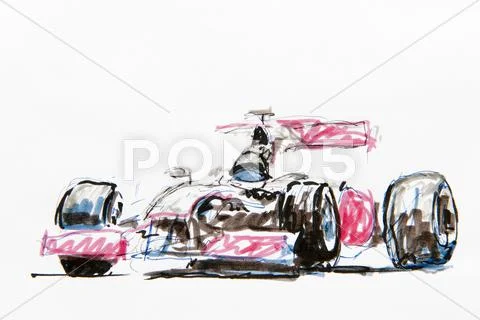 Minimal F1 car drawing