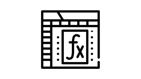 Formula and function electronic document black icon animation Video stock 156647738