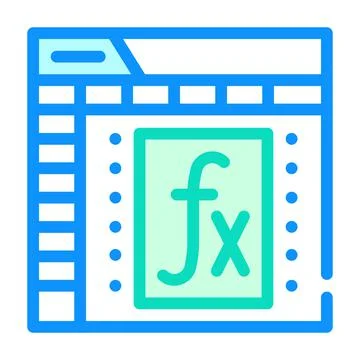 Formula and function electronic document color icon vector illustration Illustrazione stock