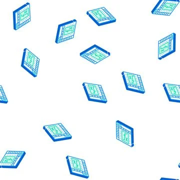 Formula and function electronic document isometric icon seamless pattern Stock Illustration