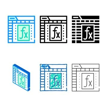Formula and function electronic document color icon concepts vector Stock Illustration