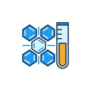 Formula and Test Tube vector Biochemistry concept colored icon Stock Illustration