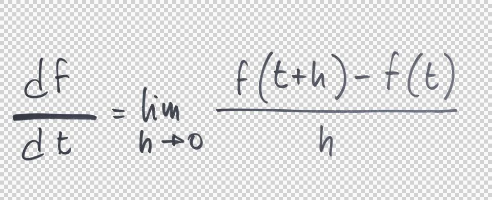 The formula of differential calculus written with black marker 스톡 일러스트