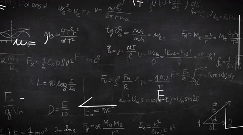 Formula doodle on chalkboard background Stock Footage 65833423