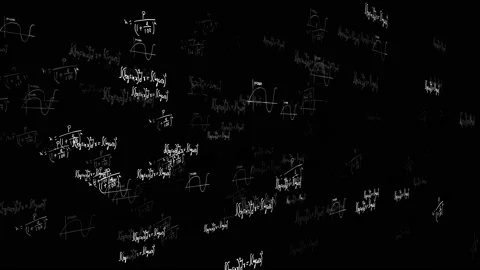 Formula equation calculations in physics and mathematics. Science and education Stock Footage 157763833