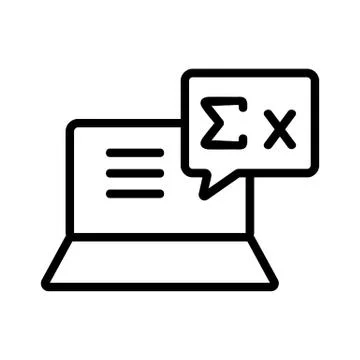 Formula laptop icon vector outline illustration Illustrazione stock