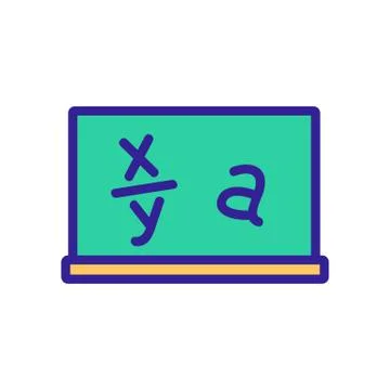 Formula laptop icon vector outline illustration Illustrazione stock