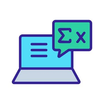 Formula laptop icon vector outline illustration Illustrazione stock