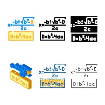 Formula math science education color variety icon vector 스톡 일러스트