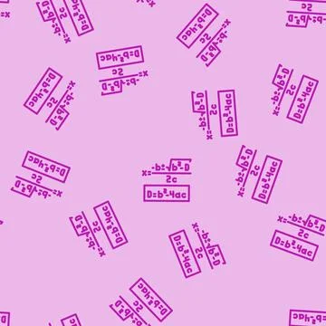 Formula math science education line vector seamless pattern Stock Illustration