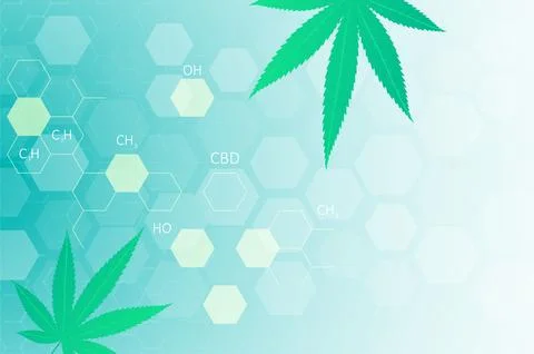 Formula molecular structure of marijuana for CBD Stock Illustration