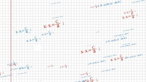 Formula on notebook sheet Stock Footage 75626035