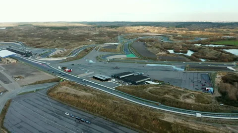 Formula One Cars Racing Down The Long Racing Track Road At Circuit Stock Footage 166988736