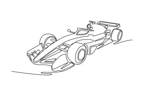 Formula One racing car, emphasizing the intricate front wing 스톡 일러스트