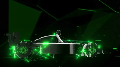 Formula One Racing Car Scan Block Loop Stock Footage 169083690
