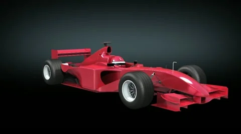 Formula One red bolide rotating on black background. Stock-Footage 11051997