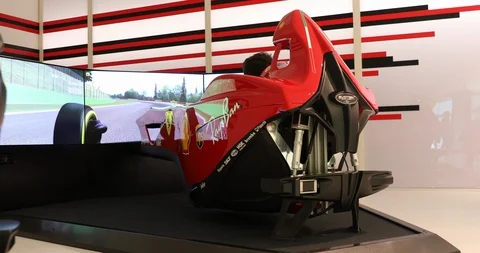 Formula One Simulator Stock Footage 123345402