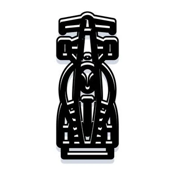 Formula race car top view line art Stock Illustration