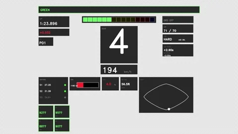 Formula Racing Telemetry HUD Interface Element Stock Footage 334743701
