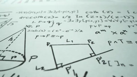 Formula the solution to the equation on paper. Macro shot of education Stock Footage 241093231