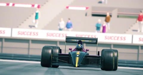 Formula Sport Car Accelerating Then Camera Zoom To V8 Engine. Video stock 201964226