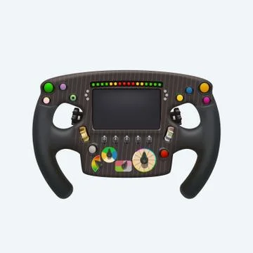 Formula steering wheel on white Stock Illustration