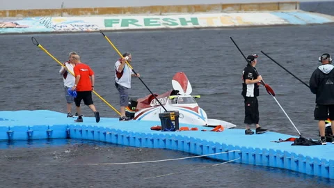 Formula1 H2O in team Qatar preparing for the race Stock-Footage 130381300