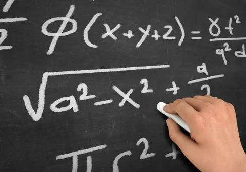 Formulas chalkboard write concept 3d illustration Stock Illustration