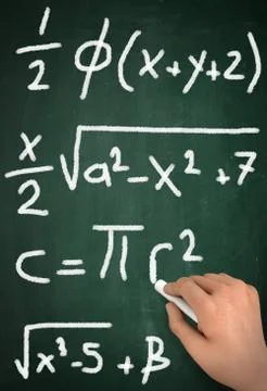 Formulas chalkboard write concept 3d illustration Stock Illustration
