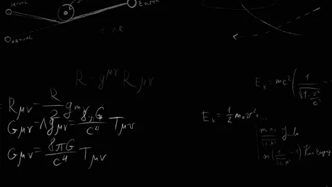 Formulas of general theory of relativity. Numbers on a black background Stock Footage 220504756
