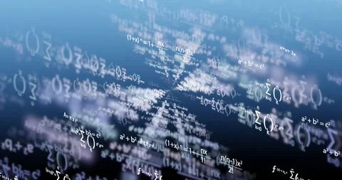 Formulas mathematics selective focus, Depth of field rendering with algebra.. Stock Footage 310139073
