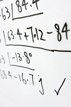 Formulas on a whiteboard 스톡 사진