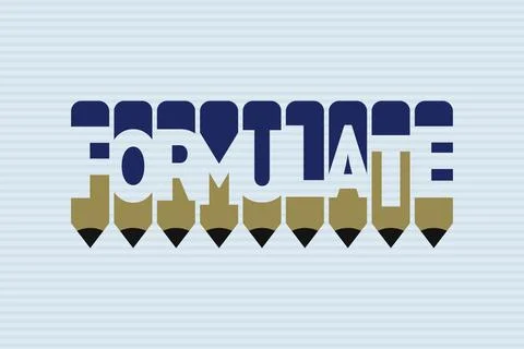 Formulate typography negative space word vector illustration. Illustrazione stock