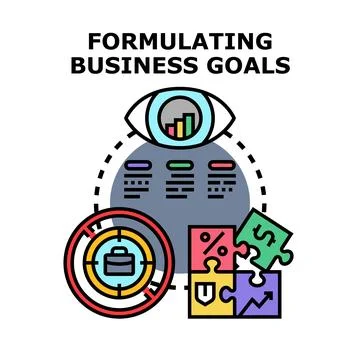 Formulating business goals concept vector illustration process Stock Illustration