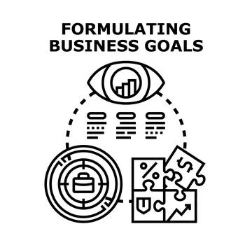 Formulating business goals concept vector illustration process Stock Illustration