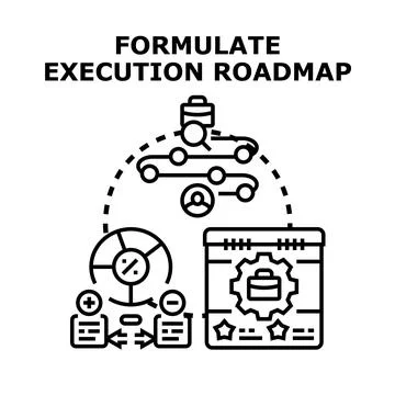 Formulating execution roadmap for business project planning Stock Illustration