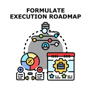 Formulating execution roadmap for business project planning Stock Illustration