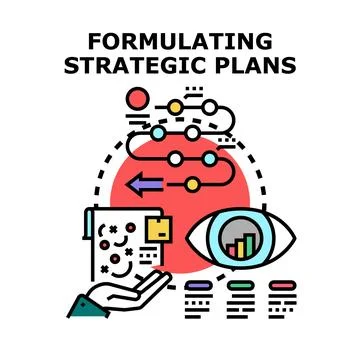 Formulating strategic plans for business development strategy Stock Illustration