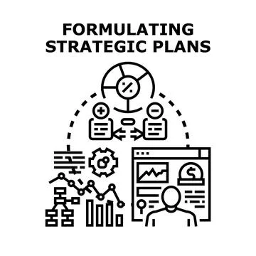 Formulating strategic plans for business development and analysis Stock Illustration