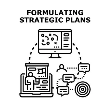 Formulating strategic plans for business development success Stock Illustration