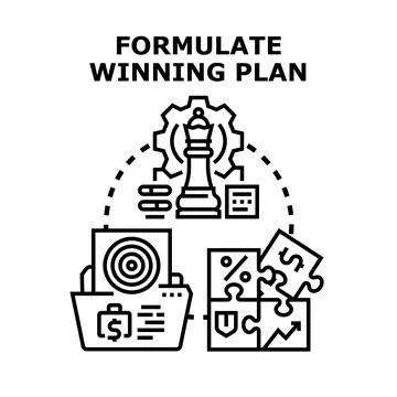 Formulating winning plan for business strategy development Stock Illustration