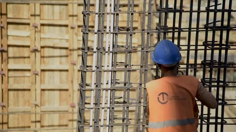 Formwork and iron Stock Footage 152421560